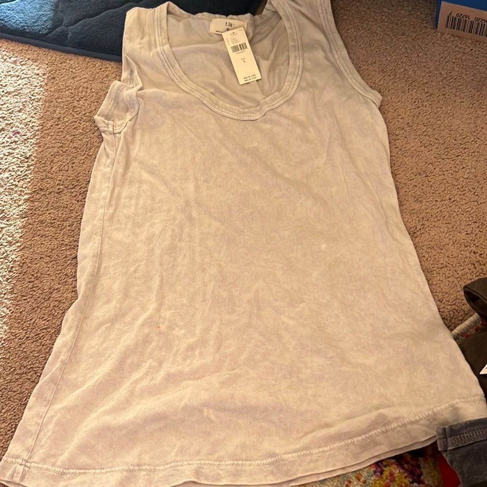NWT anthropologie t.la grey blouse small
